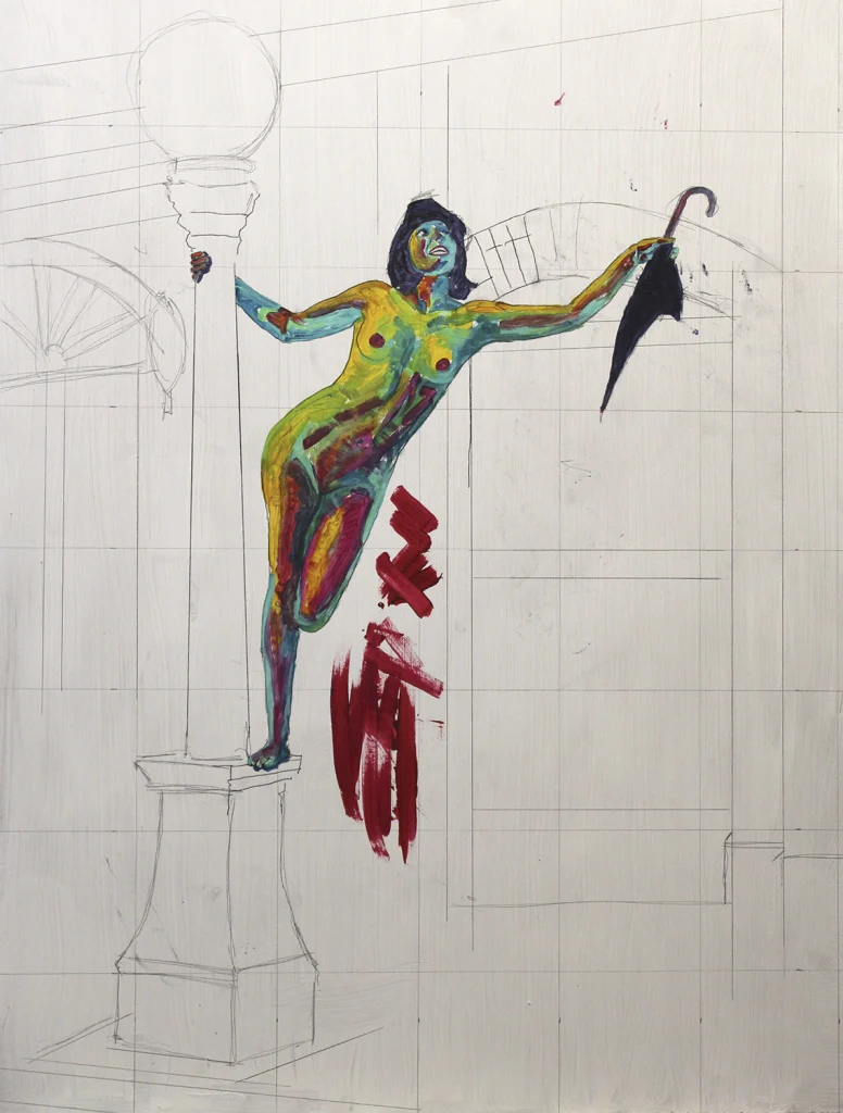 Cantando desnuda bajo la lluvia - proceso 2